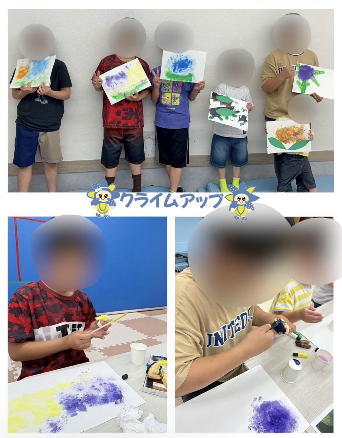 たんぽ筆であじさい製作❁
